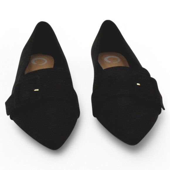 Journee Collection Women's Audrey Buckle Pointed Toe Ballet Flats - Black - Picture 2 of 8